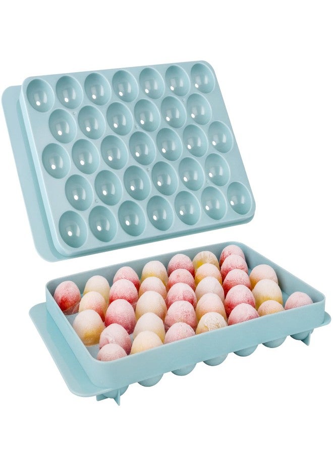 BIDFUL Ice Cube Trays with Lids for Freezer, 33 Sphere Ice Cube Tray with Easy Release for Iced Coffee or Ice Drinks, Ice Tray with Lids Ice Cube Mold for Reusable Ice Cubes for Ice Bucket - Image 1